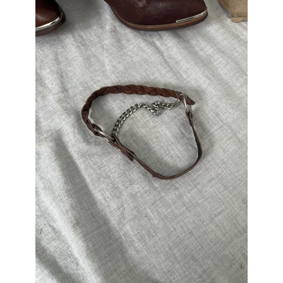 Sage by Abilene Style 3671 Brown Leather Cowboy Boots Silver Tips 8 Boot Straps - Picture 11 of 11